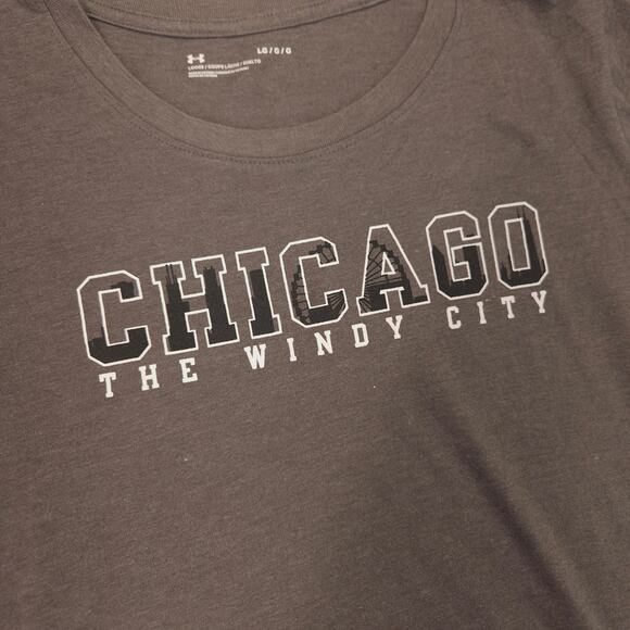 Under Armour Chicago The Windy City Short Sleeve Shirt Womens Size Large L Gray - Picture 4 of 9